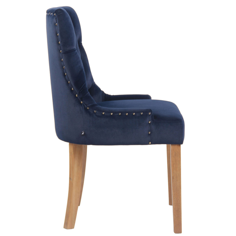 Chaise de salle à manger en velours Aberdeen bleu clair antique