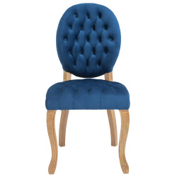 Chaise de salle à manger Temara en velours bleu clair antique