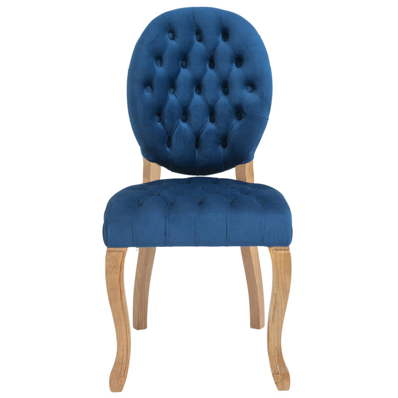 Chaise de salle à manger Temara en velours bleu clair antique