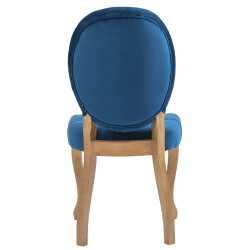 Chaise de salle à manger Temara en velours bleu clair antique