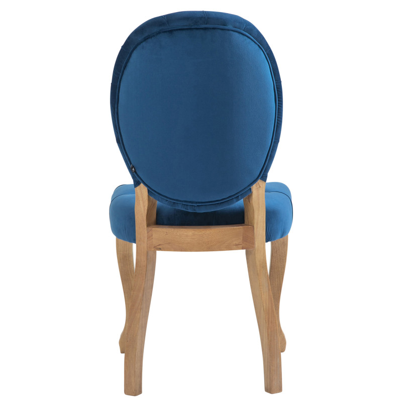 Chaise de salle à manger Temara en velours bleu clair antique