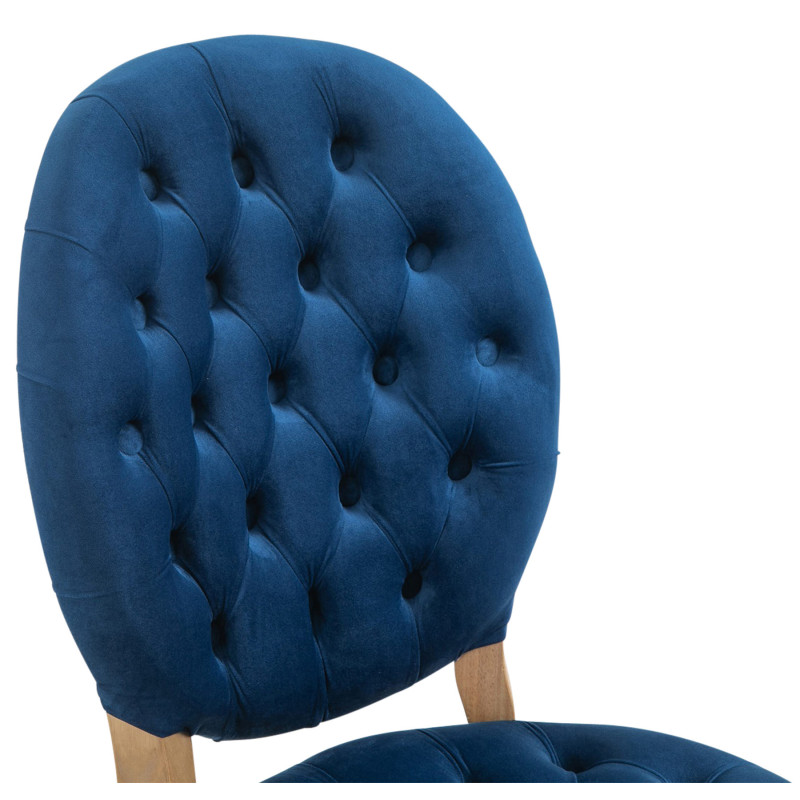 Chaise de salle à manger Temara en velours bleu clair antique