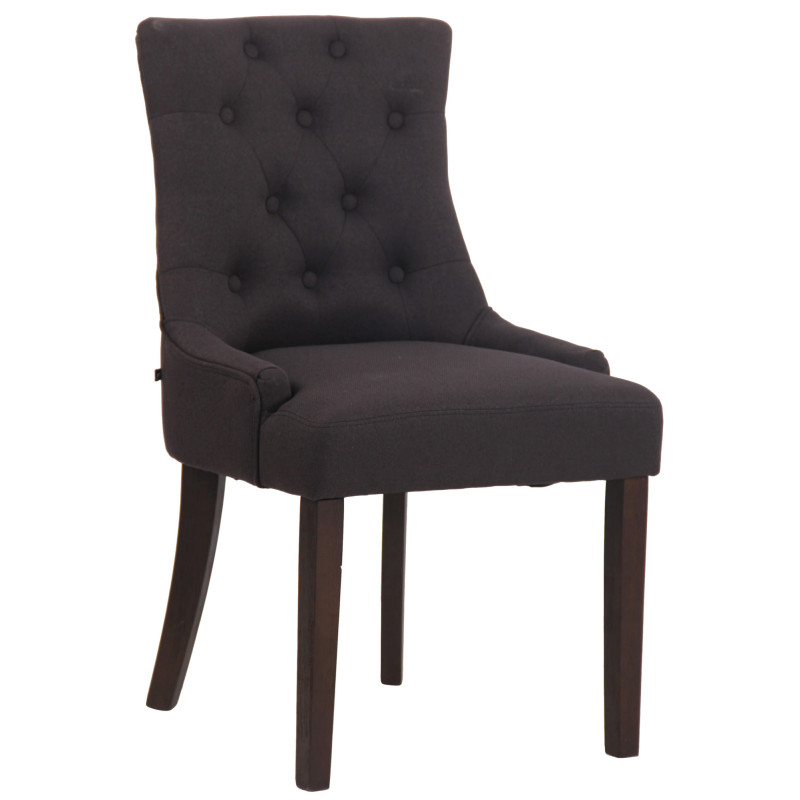 Chaise de salle à manger Inverness en tissu noir antique