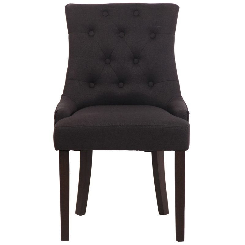 Chaise de salle à manger Inverness en tissu noir antique