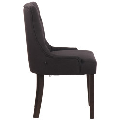 Chaise de salle à manger Inverness en tissu noir antique