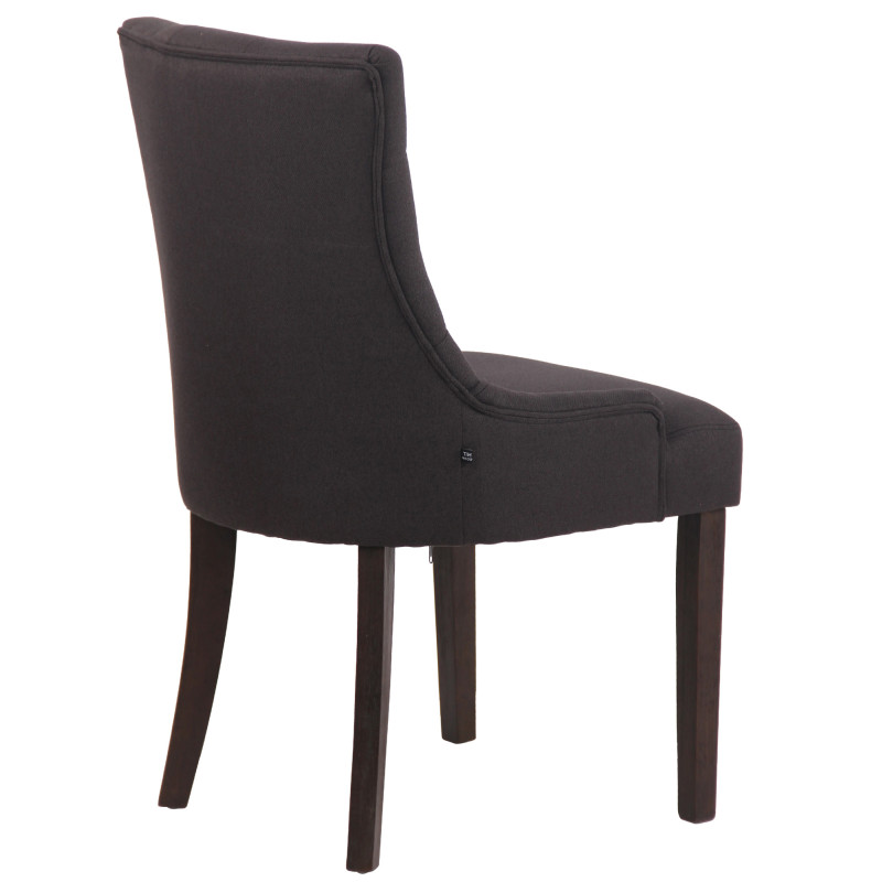 Chaise de salle à manger Inverness en tissu noir antique