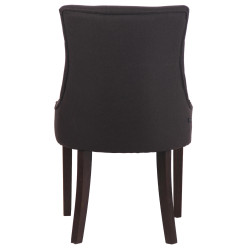 Chaise de salle à manger Inverness en tissu noir antique