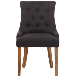 Chaise de salle à manger Inverness en tissu noir clair antique