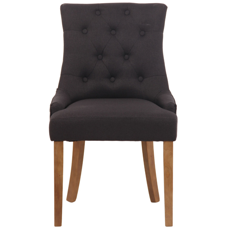 Chaise de salle à manger Inverness en tissu noir clair antique