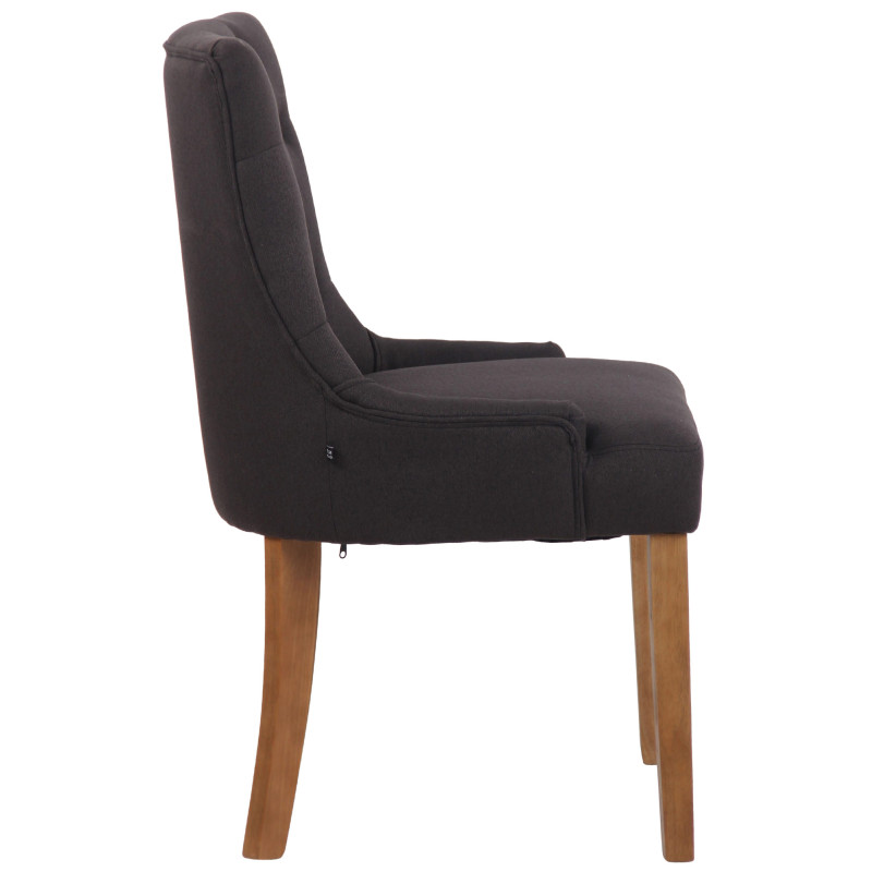 Chaise de salle à manger Inverness en tissu noir clair antique
