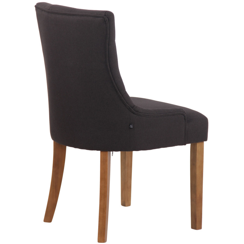 Chaise de salle à manger Inverness en tissu noir clair antique