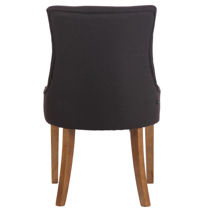 Chaise de salle à manger Inverness en tissu noir clair antique