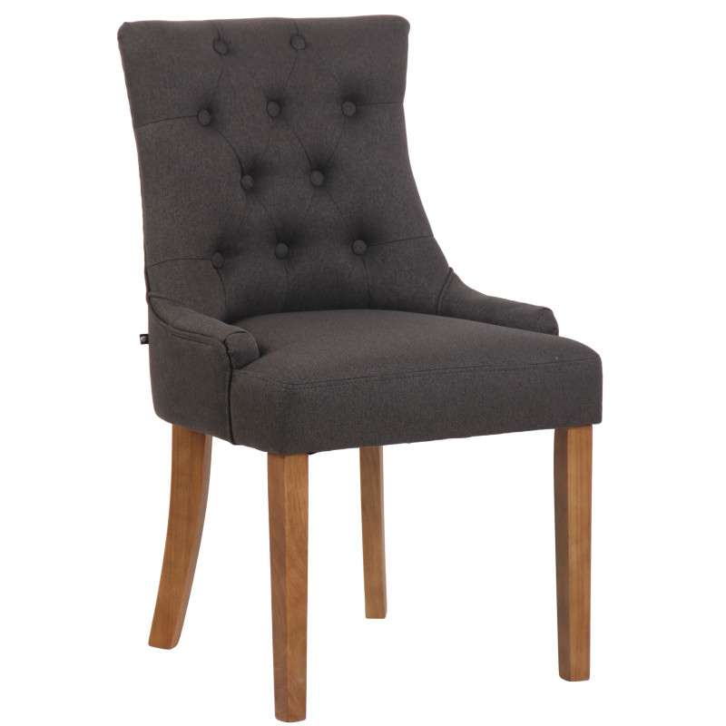 Chaise de salle à manger Inverness en tissu gris clair antique