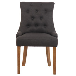Chaise de salle à manger Inverness en tissu gris clair antique