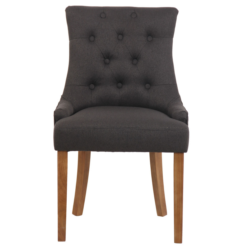 Chaise de salle à manger Inverness en tissu gris clair antique