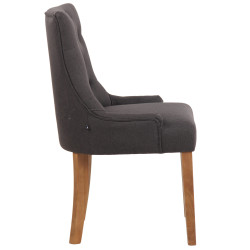 Chaise de salle à manger Inverness en tissu gris clair antique