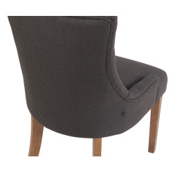 Chaise de salle à manger Inverness en tissu gris clair antique