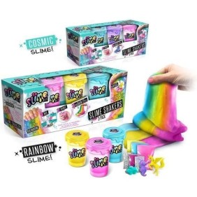 Lot de 3 Slime Shakers CANAL TOYS - Modele aléatoire Cosmic ou Rainbow - Crée tes propres slimes !