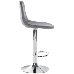 Tabouret de bar Divo velours chrome