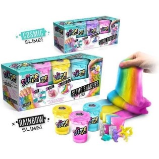 Lot de 3 Slime Shakers CANAL TOYS - Modele aléatoire Cosmic ou Rainbow - Crée tes propres slimes !