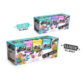 Lot de 3 Slime Shakers CANAL TOYS - Modele aléatoire Cosmic ou Rainbow - Crée tes propres slimes !