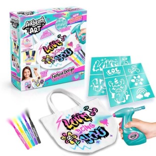 Canal Toys - Airbrush Art - Kit de Fashion Design Kit avec spray électronique, pochoirs et feutres - AIR 016