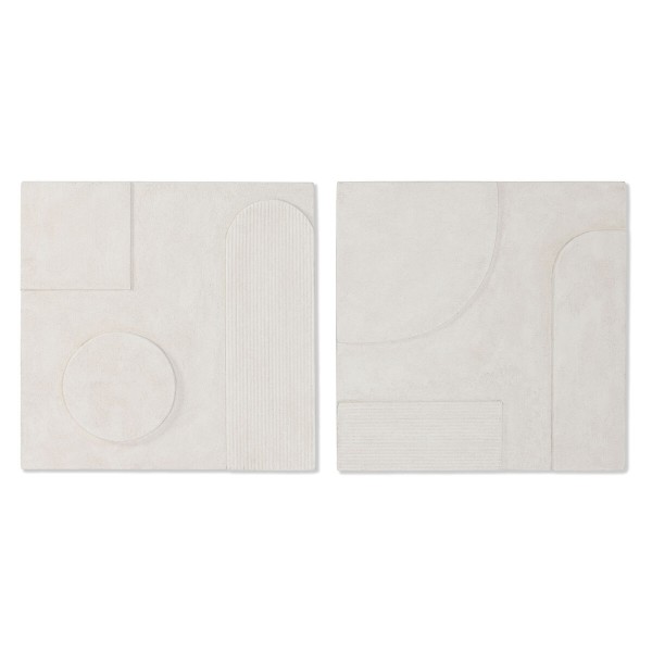 Décoration murale Home ESPRIT Blanc Moderne Décapé 80 x 6 x 80 cm (2 Unités)