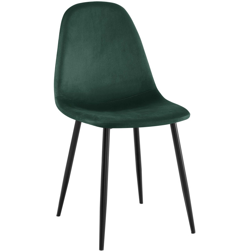 Chaise de salle à manger Napier en velours vert