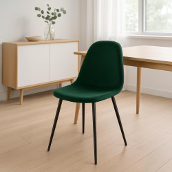 Chaise de salle à manger Napier en velours vert