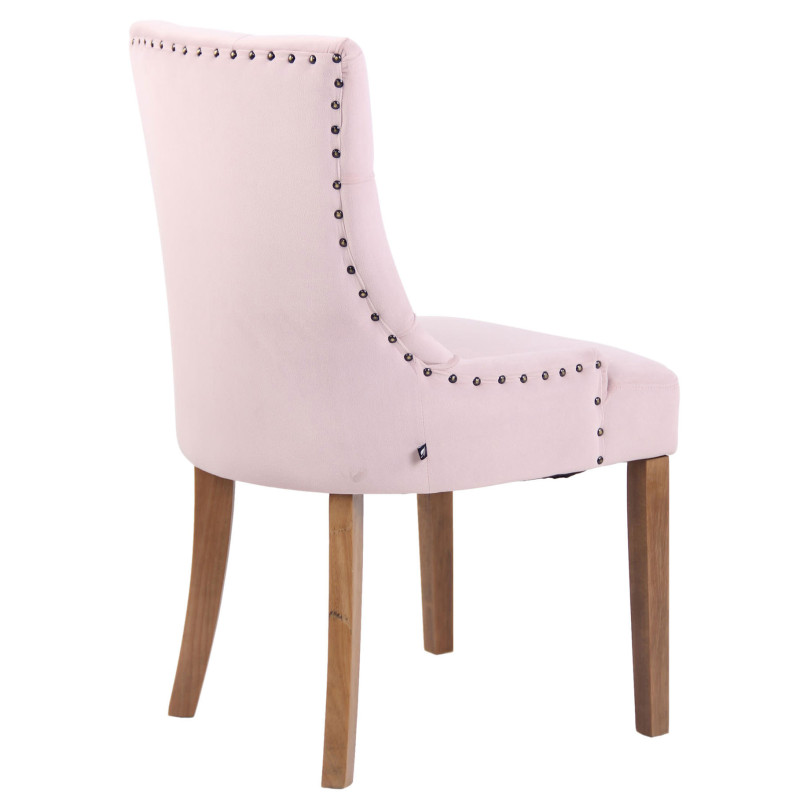 Ensemble de 4 chaises de salle à manger en velours Aberdeen rose clair antique