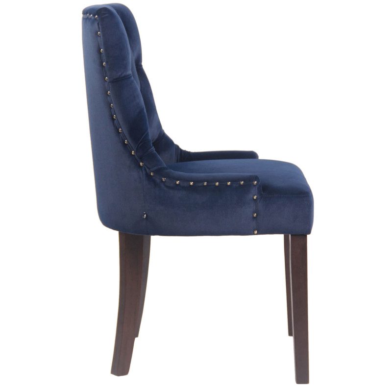 Lot de 4 chaises de salle à manger Aberdeen en velours bleu antique