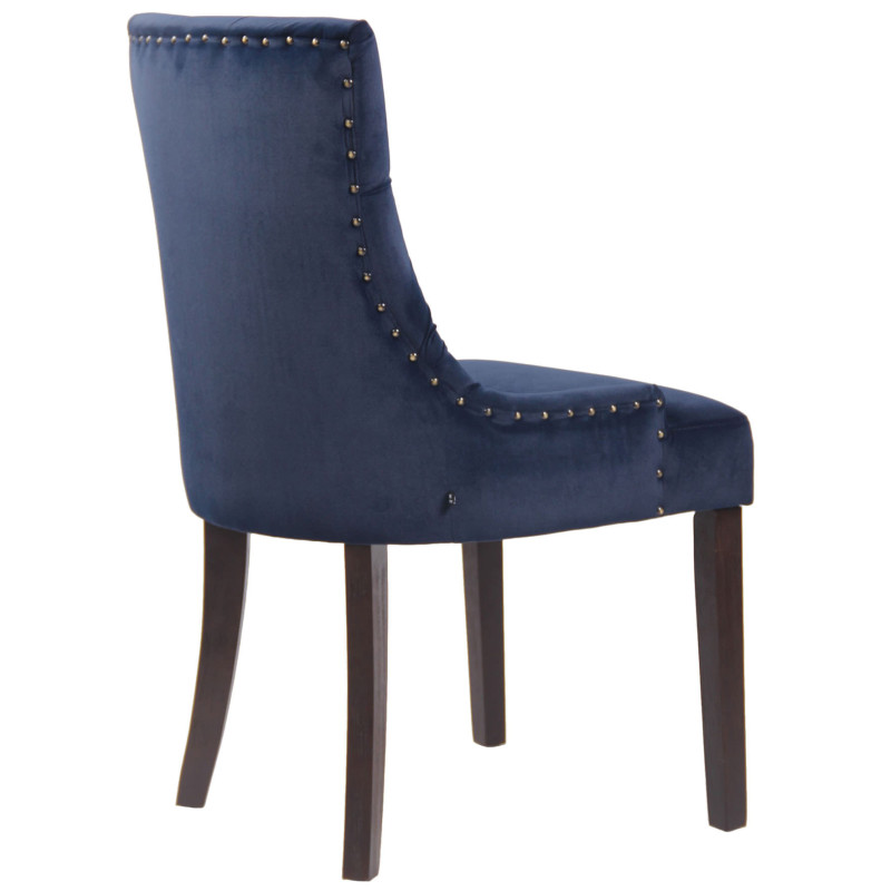 Lot de 4 chaises de salle à manger Aberdeen en velours bleu antique