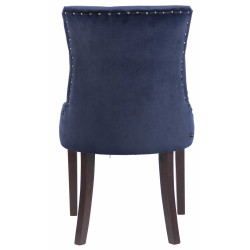 Lot de 4 chaises de salle à manger Aberdeen en velours bleu antique
