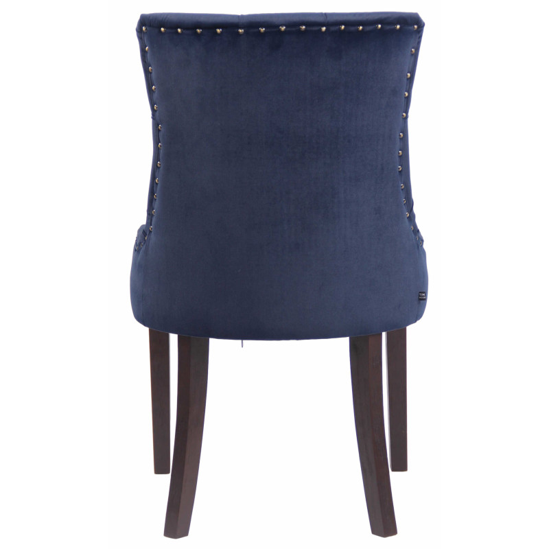 Lot de 4 chaises de salle à manger Aberdeen en velours bleu antique