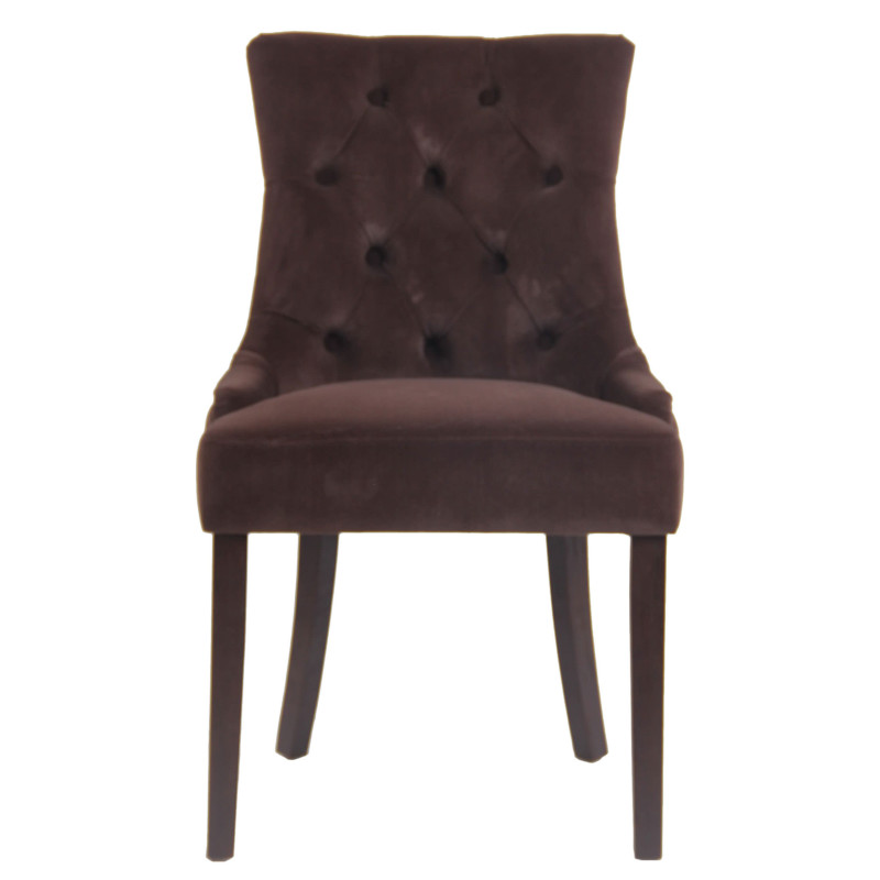 Lot de 4 chaises de salle à manger Aberdeen en velours marron antique