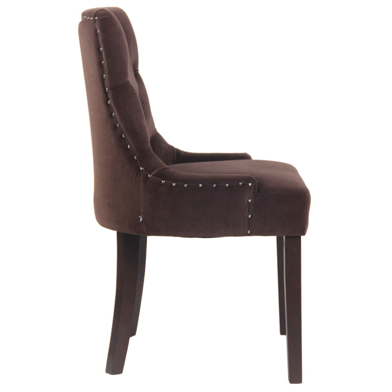 Lot de 4 chaises de salle à manger Aberdeen en velours marron antique