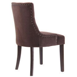 Lot de 4 chaises de salle à manger Aberdeen en velours marron antique