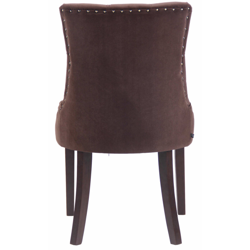 Lot de 4 chaises de salle à manger Aberdeen en velours marron antique