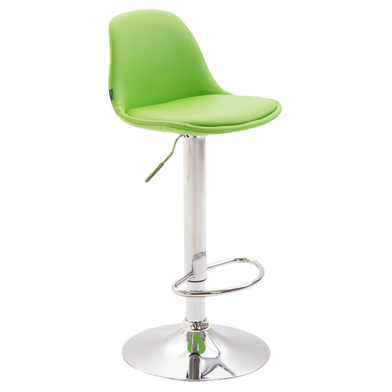 Tabouret de bar Kiel entièrement recouvert de similicuir vert