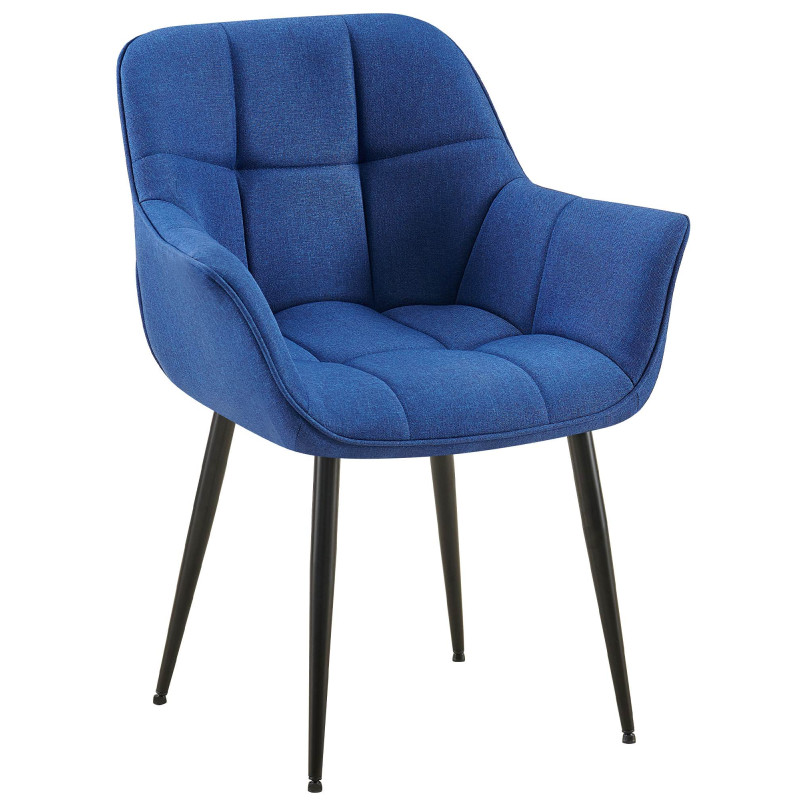 Chaise de salle à manger Roseville en tissu bleu