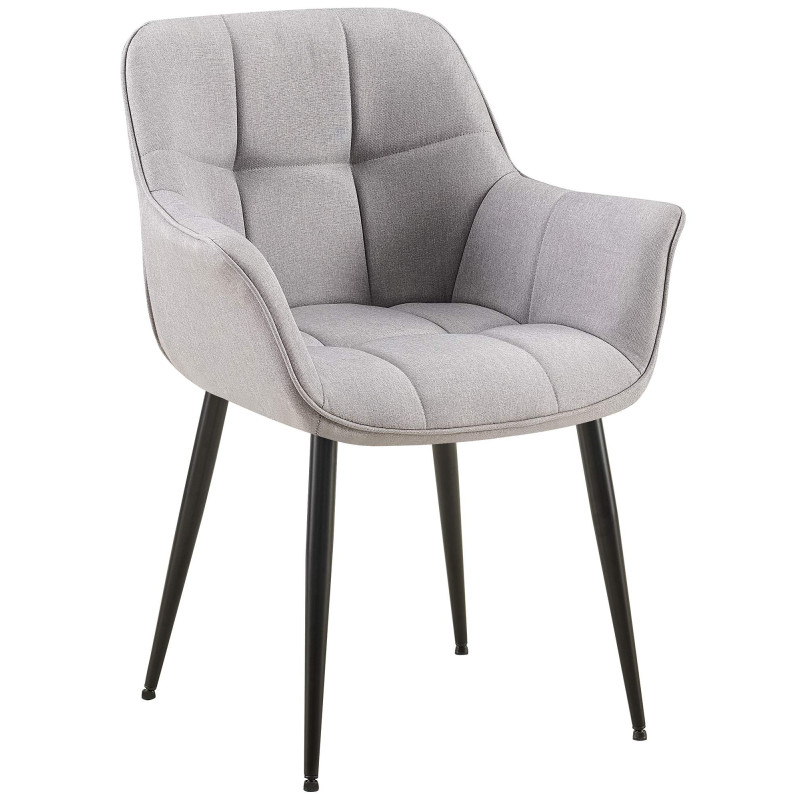 Chaise de salle à manger Roseville en tissu gris
