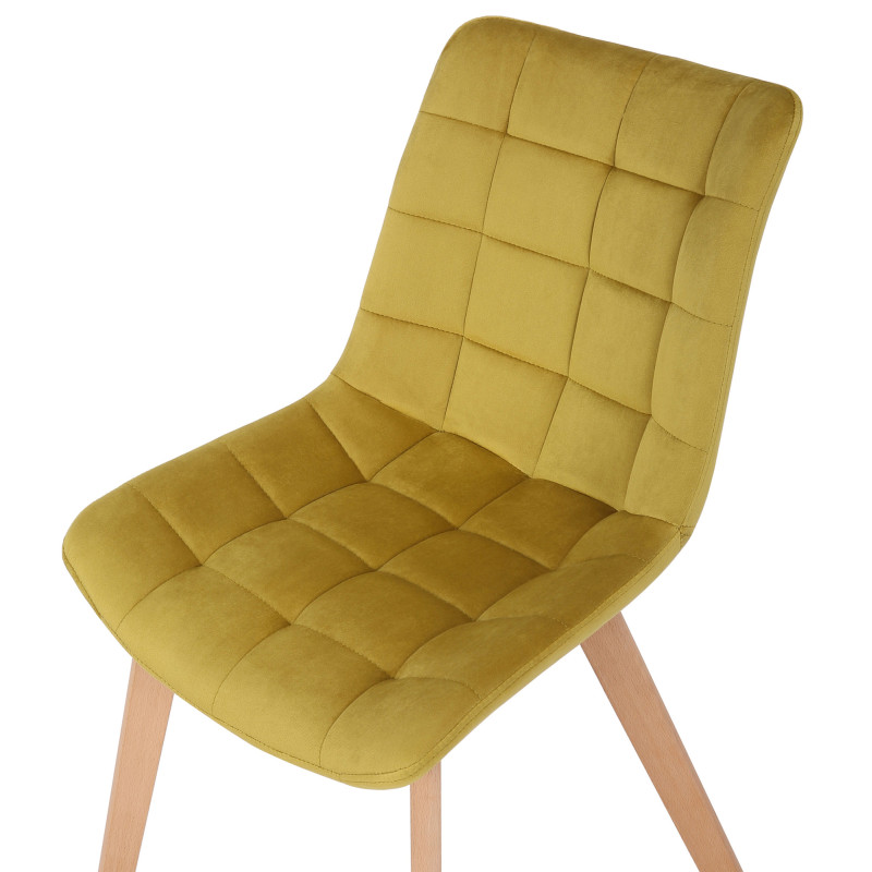 Chaise de salle à manger Passaic en velours jaune