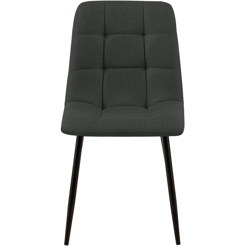 Lot de 2 chaises de salle à manger Tilde en tissu gris foncé