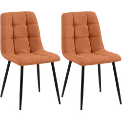 Lot de 2 chaises de salle à manger Tilde en tissu orange