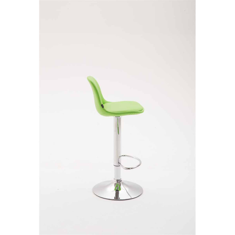Tabouret de bar Kiel entièrement recouvert de similicuir vert