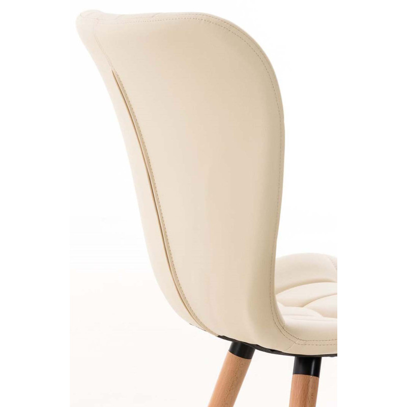 Lot de 4 chaises de salle à manger Elda, similicuir crème