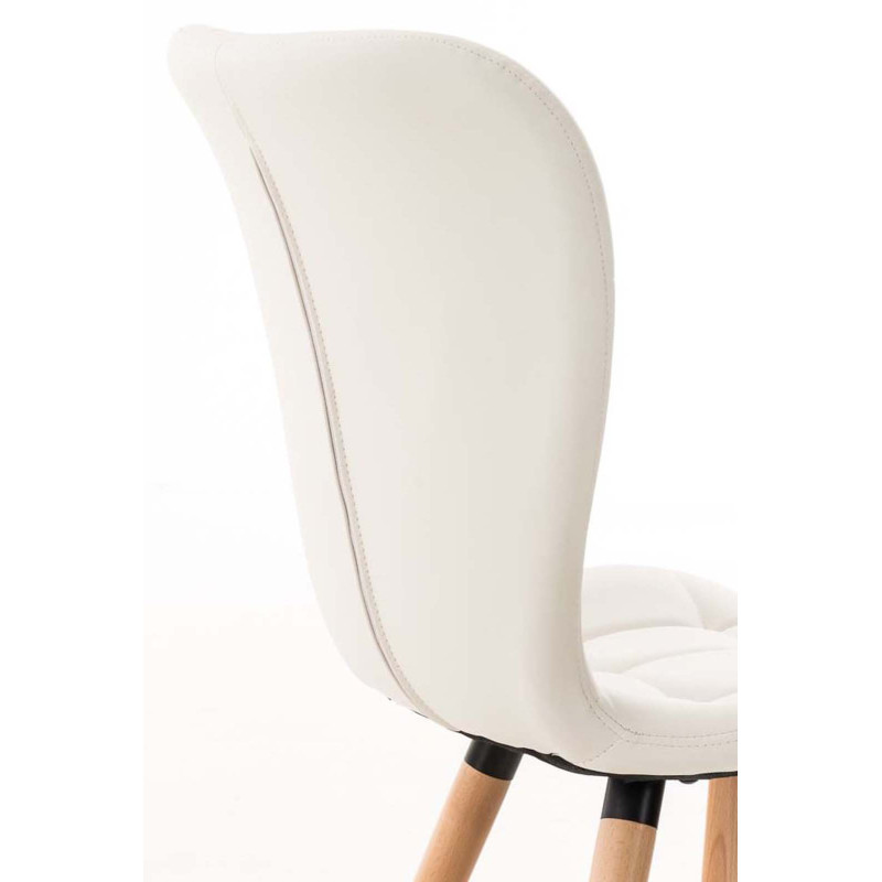 Lot de 4 chaises de salle à manger Elda similicuir blanc