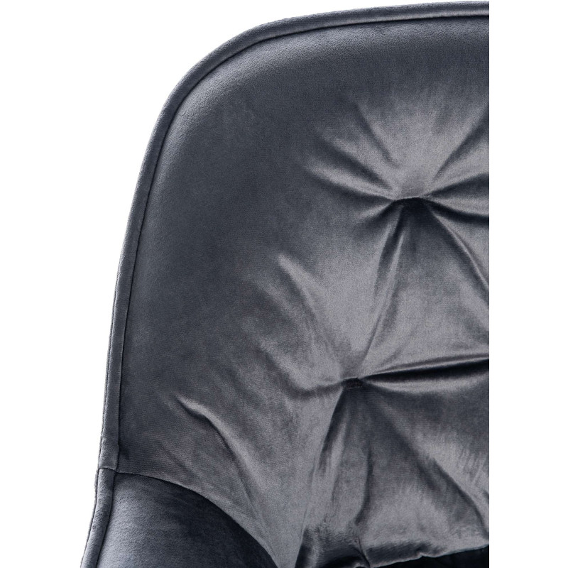 Taburete de bar Gibson en tela o terciopelo Gris oscuro,Terciopelo