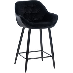 Tabouret de bar Gibson en velours noir
