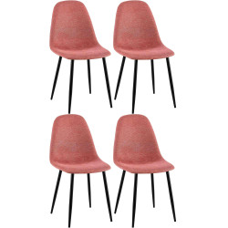 Lot de 4 chaises de salle à manger en tissu Napier orange